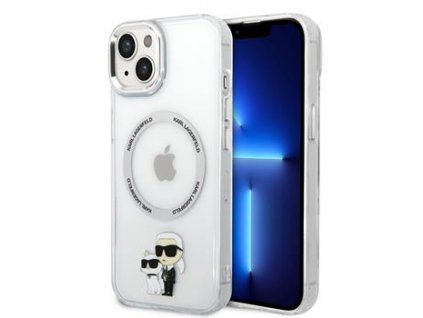 Karl Lagerfeld IML Karl and Choupette NFT MagSafe Zadní Kryt pro iPhone 15 Plus Transparent