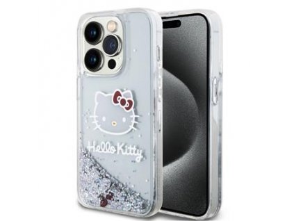 Hello Kitty Liquid Glitter Electroplating Head Logo Zadní Kryt pro iPhone 13 Pro Transparent