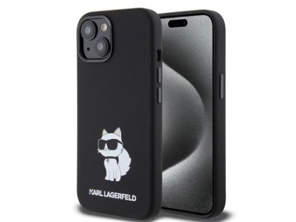 Karl Lagerfeld Liquid Silicone Choupette NFT Zadní Kryt pro iPhone 15 Black