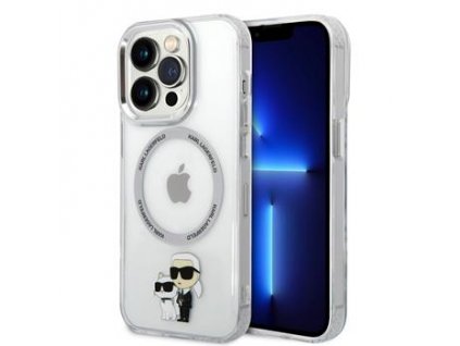 Karl Lagerfeld IML Karl and Choupette NFT MagSafe Zadní Kryt pro iPhone 15 Pro Transparent