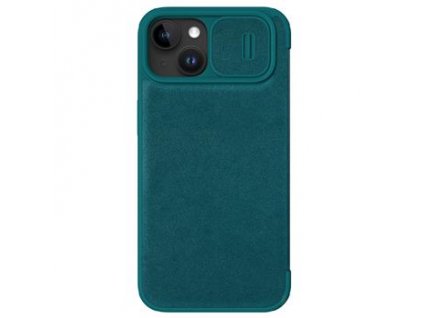 Nillkin Qin Book PRO Plain Leather Pouzdro pro Apple iPhone 15 Exuberant Green