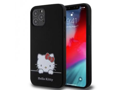 Hello Kitty Liquid Silicone Daydreaming Logo Zadní Kryt pro iPhone 12/12 Pro Black