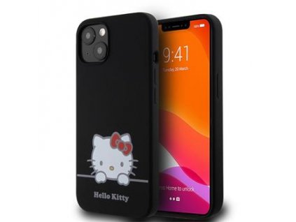 Hello Kitty Liquid Silicone Daydreaming Logo Zadní Kryt pro iPhone 13 Black