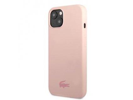 Lacoste Liquid Silicone Glossy Printing Logo Kryt pro iPhone 13 Pink