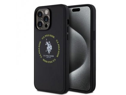 U.S. Polo PU Leather Printed Round Double Horse MagSafe Zadní Kryt pro iPhone 15 Pro Max Black