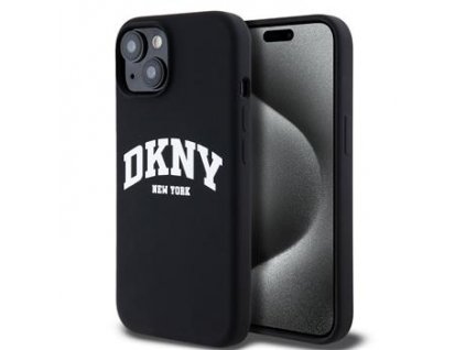 DKNY Liquid Silicone Arch Logo MagSafe Zadní Kryt pro iPhone 15 Black