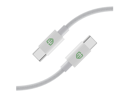 MONK® pletený nylonový kabel USB-C na USB-C 1m bílý