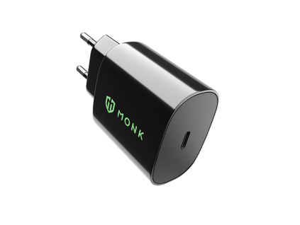 MONK® rychlonabíjecí USB-C adaptér 25W PD černý