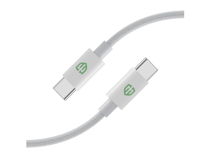 MONK® pletený nylonový kabel USB-C na USB-C 2m bílý