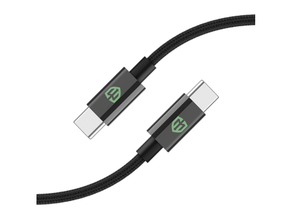 MONK® pletený nylonový kabel USB-C na USB-C 2m černý