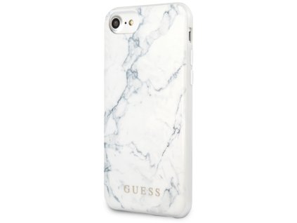 Ochranný kryt - Guess Marble - pro iPhone SE(2020/2022) / 8 / 7 - Bílý