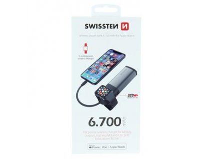 SWISSTEN 2in1 APPLE WATCH MFI POWER BANK 6700 mAh