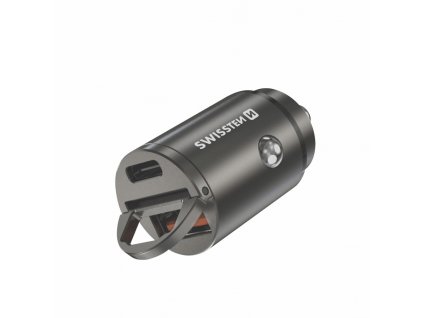 SWISSTEN CL ADAPTÉR POWER DELIVERY USB-C + SUPER CHARGE 3.0 30W NANO STŘÍBRNÝ