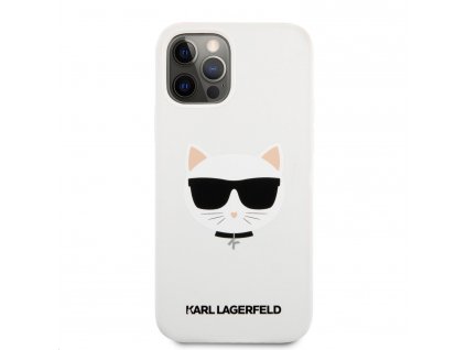 Silikonový kryt - Karl Lagerfeld Choupette Head  - iPhone 12 Pro Max - White