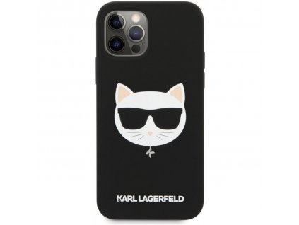 Silikonový kryt - Karl Lagerfeld Choupette Head - iPhone 12 Pro Max - Černý