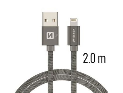 SWISSTEN - Datový kabel 2.0m - GREY - Made for iPhone/iPad/iPod