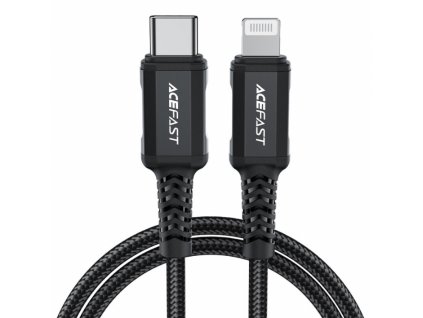 Nabíjecí a datový kabel 30W (3A) ~ AceFast C4-01 ~ USB-C/Lightning 1,8m MFi - Černá