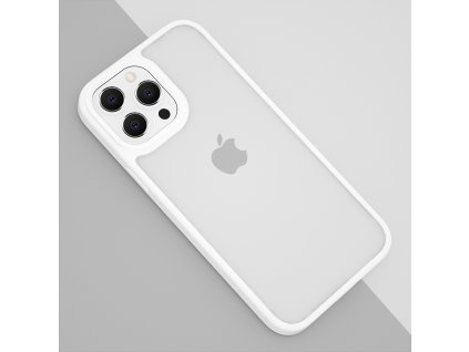 Průhledný kryt s barevným okrajem - iPhone 13 Pro Max - Bílá
