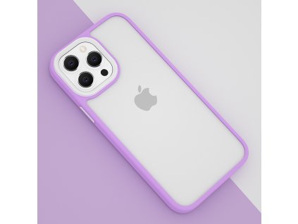 Průhledný kryt s barevným okrajem - iPhone 12 Pro Max - Fialová