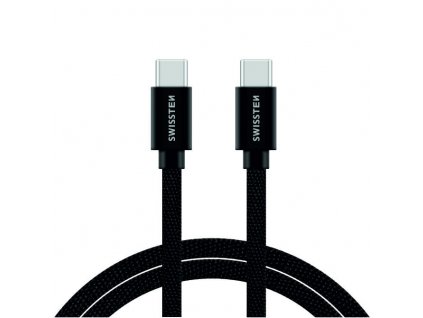 DATOVÝ KABEL SWISSTEN TEXTILE USB-C / USB-C 2,0 M ČERNÝ