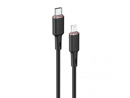 Silikonový nabíjecí a datový kabel 3A ~ AceFast C2-01 ~  USB-C/Lightning 1,2m - Černá