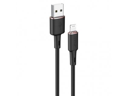 Silikonový nabíjecí a datový kabel 2,4A ~ AceFast C2-02 ~ USB/Lightning 1,2m MFi - Černá