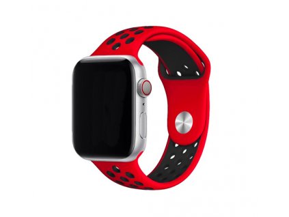 Silikonový řemínek pro Apple Watch - 38/40/41mm - Červeno Černý