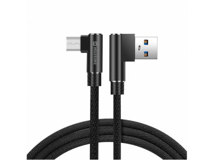 Nabíjecí a datový kabel - Swissten Arcade - USB-A/microUSB - MFi - 1,2m - Černý