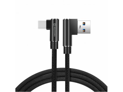 Nabíjecí a datový kabel - Swissten Arcade - USB-A/USB-C -  1,2m - Černý