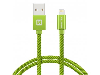 Datový kabel - Swissten - Textile - USB-A na Lightning - 1,2M - Zelený