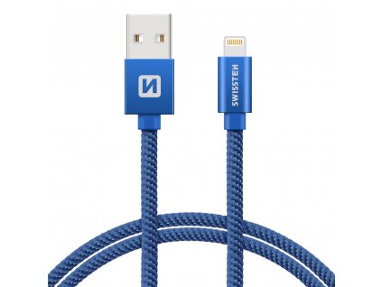 Datový kabel - Swissten - Textile - USB-A na Lightning - 1,2M - Modrý