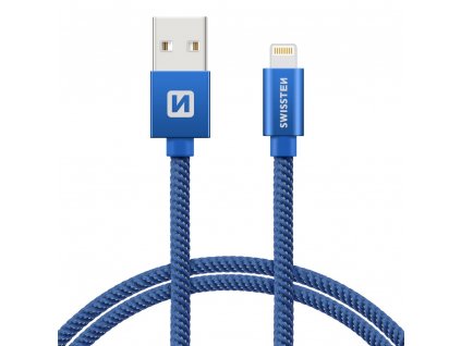 Datový kabel - Swissten - Textile - USB-A na Lightning - 2M - Modrý