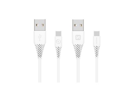 Datový kabel - Swissten - USB-A na USB-C - 1,5M - Bílý