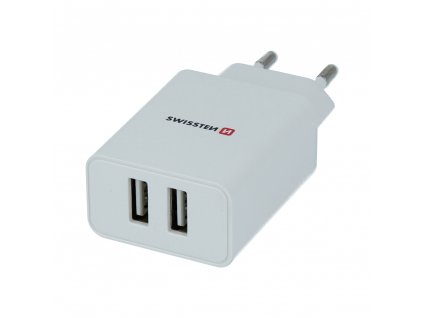 SWISSTEN SÍŤOVÝ ADAPTÉR SMART IC 2x USB 2,1A POWER BÍLÝ