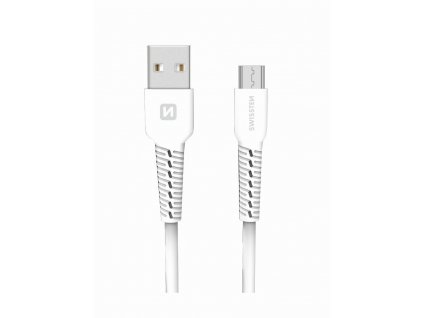 Datový kabel - Swissten - Textile - USB-A na microUSB - 1M - Bílý