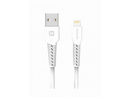 Datový kabel - Swissten - Textile - USB-A na Lightning - 1M - Bílý