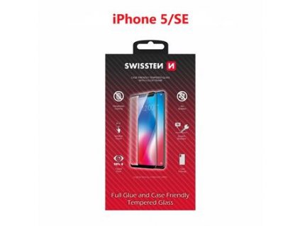3D Ochranné sklo - Swissten - pro iPhone 5/5S/SE 2016 - Černý