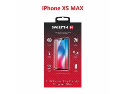 3D Ochranné sklo - Swissten - pro iPhone XS Max/11 Pro Max - Černé (FULL GLUE)