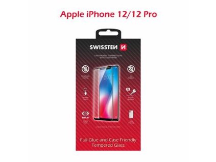 3D Ochranné sklo - Swissten - pro iPhone 12/12 Pro - Černý