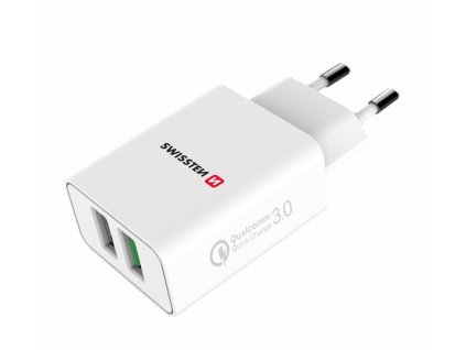 Adaptér - Swissten - 2x USB-A - 23W - Bílý