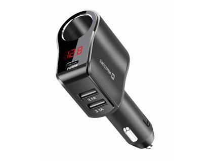 Autoadaptér do zapalování - Swissten - 1x CL, 1x USB-C, 2x USB-A - 108W, 216W - Černý