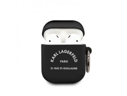 Karl Lagerfeld Rue St Guillaume Silikonové Pouzdro pro Airpods 1/2 Black