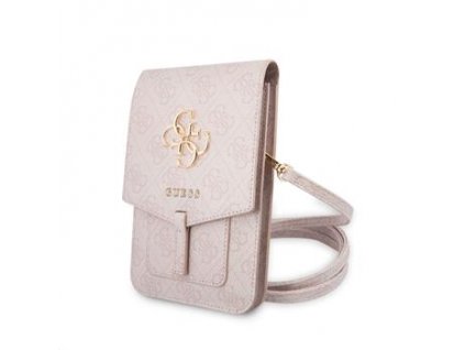 Guess PU 4G Metal Logo Phone Bag Pink