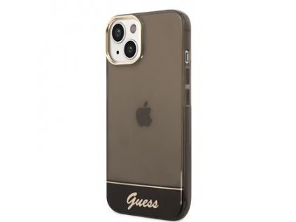 Guess PC/TPU Camera Outline Translucent Zadní Kryt pro iPhone 14 Plus Black