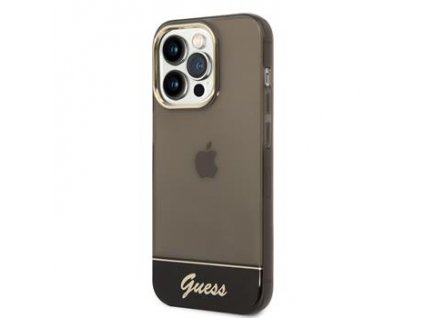 Guess PC/TPU Camera Outline Translucent Zadní Kryt pro iPhone 14 Pro Max Black