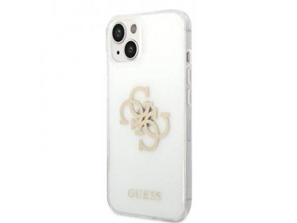 Guess TPU Big 4G Full Glitter Zadní Kryt pro iPhone 14 Plus Transparent