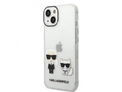 Karl Lagerfeld PC/TPU Ikonik Karl and Choupette Zadní Kryt pro iPhone 14 Plus Transparent