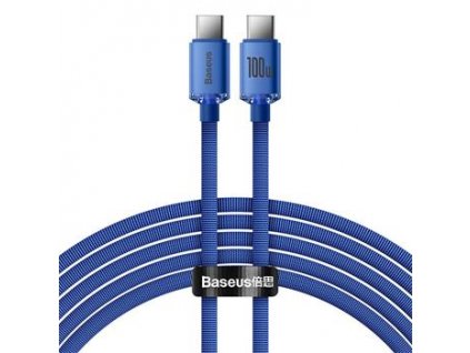 Baseus CAJY000703 Crystal Shine Series Datový Kabel USB-C - USB-C 100W 2m Blue