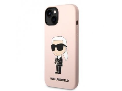 Karl Lagerfeld Liquid Silicone Ikonik NFT Zadní Kryt pro iPhone 14 Plus Pink