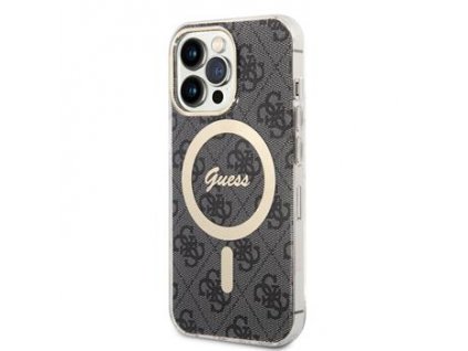 Guess 4G IML MagSafe Kompatibilní Zadní Kryt pro iPhone 13 Pro Black